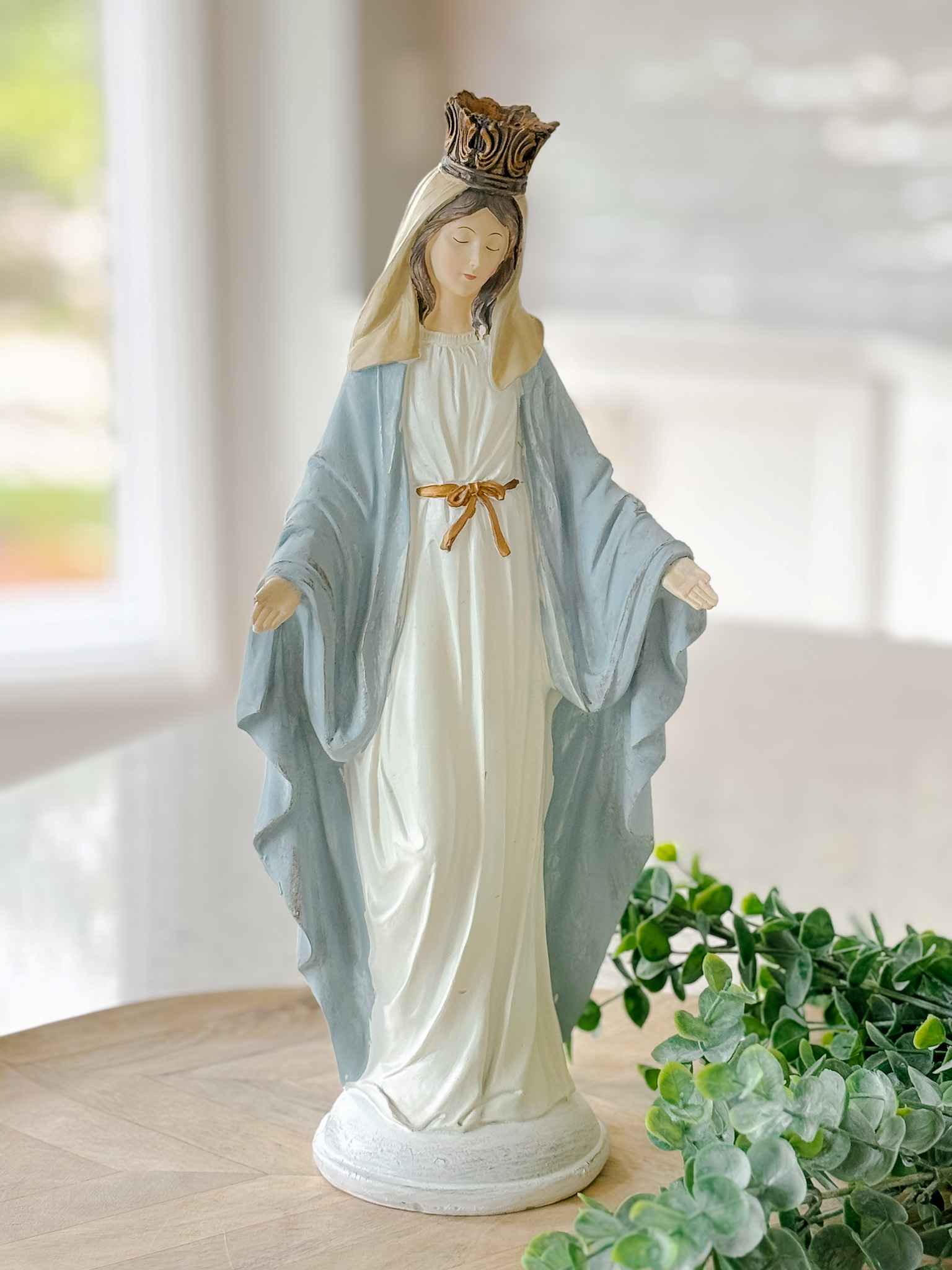 Mary Mother of the Church Statue - Handcrafted Religious Figurine for Home Altar, Catholic Devotion & Spiritual Decor