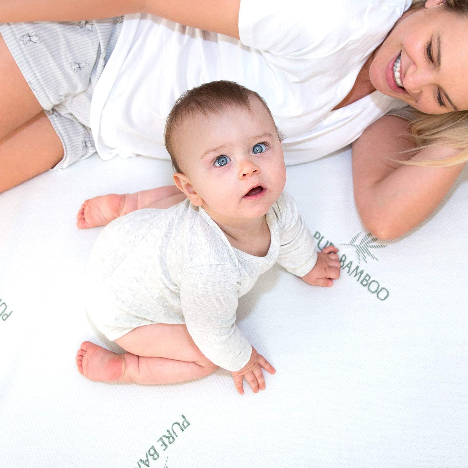 PURE BAMBOO Queen Size Waterproof Mattress Protector - Breathable Bamboo Viscose Cover, Noiseless & Hypoallergenic for Moisture, Spill & Stain Protection - Perfect for Bedrooms, Guest Rooms & Allergy Relief