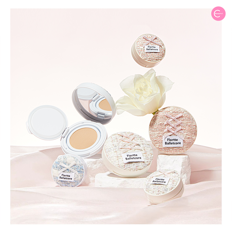 FLORTTE Ballet Veil Cushion Cream - Lightweight BB Cream with SPF, Hydrating & Long Lasting Makeup for Daily Wear | Perfect for Office, Date Night & Special Occasions
