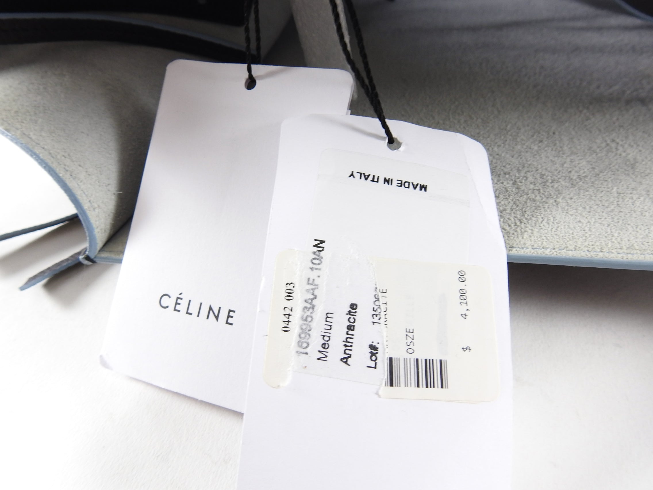 Celine Charcoal Grey and Blue Medium Phantom Tote Bag - Premium Designer Handbag for Women | Perfect for Work, Travel & Everyday Luxury