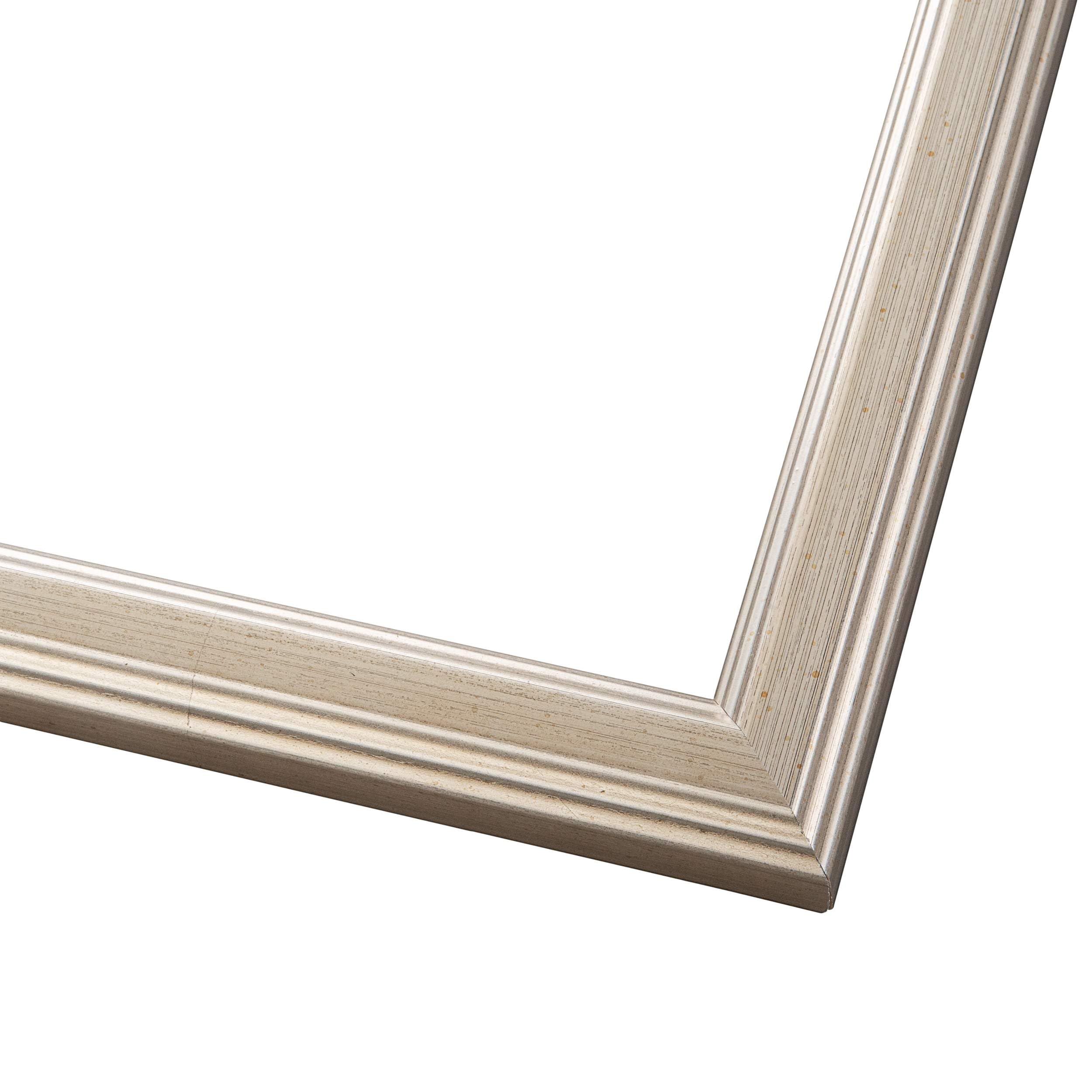 26x32 Silver Modern Solid Wood Picture Frame - 0.75 Inch Moulding Width with UV Acrylic Plexiglass, Foam Board Backing & Hanging Hardware - Perfect for Posters, Art Prints, and Home Decor | Wall Display for Living Room, Bedroom, or Office