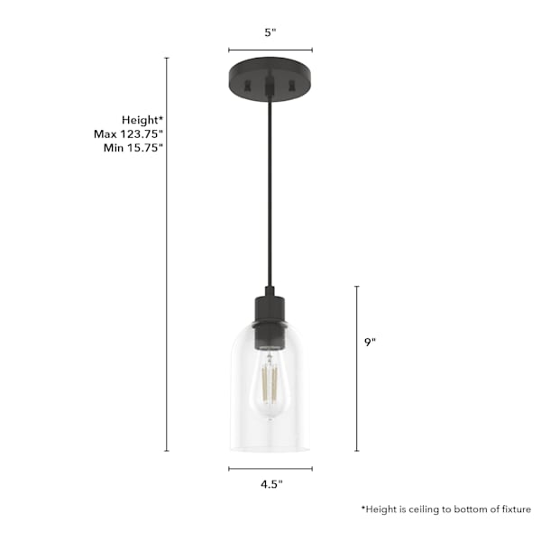 Hunter Lochemeade 1-Light Mini Pendant in Noble Bronze - Elegant Lighting for Kitchen Island, Dining Room, or Entryway