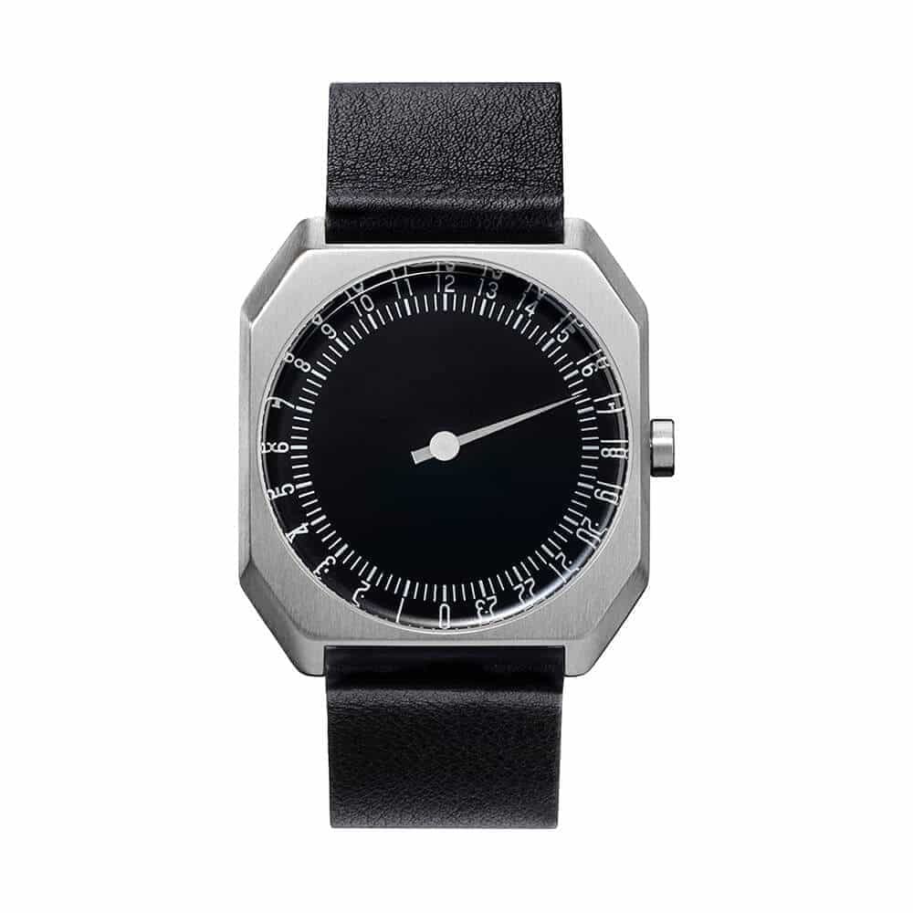 Jo 06 Unisex Black Leather Strap Quartz Watch with Silver Case & Black Dial - Stylish Analog Timepiece for Men & Women - Perfect for Business, Casual Wear & Everyday Use