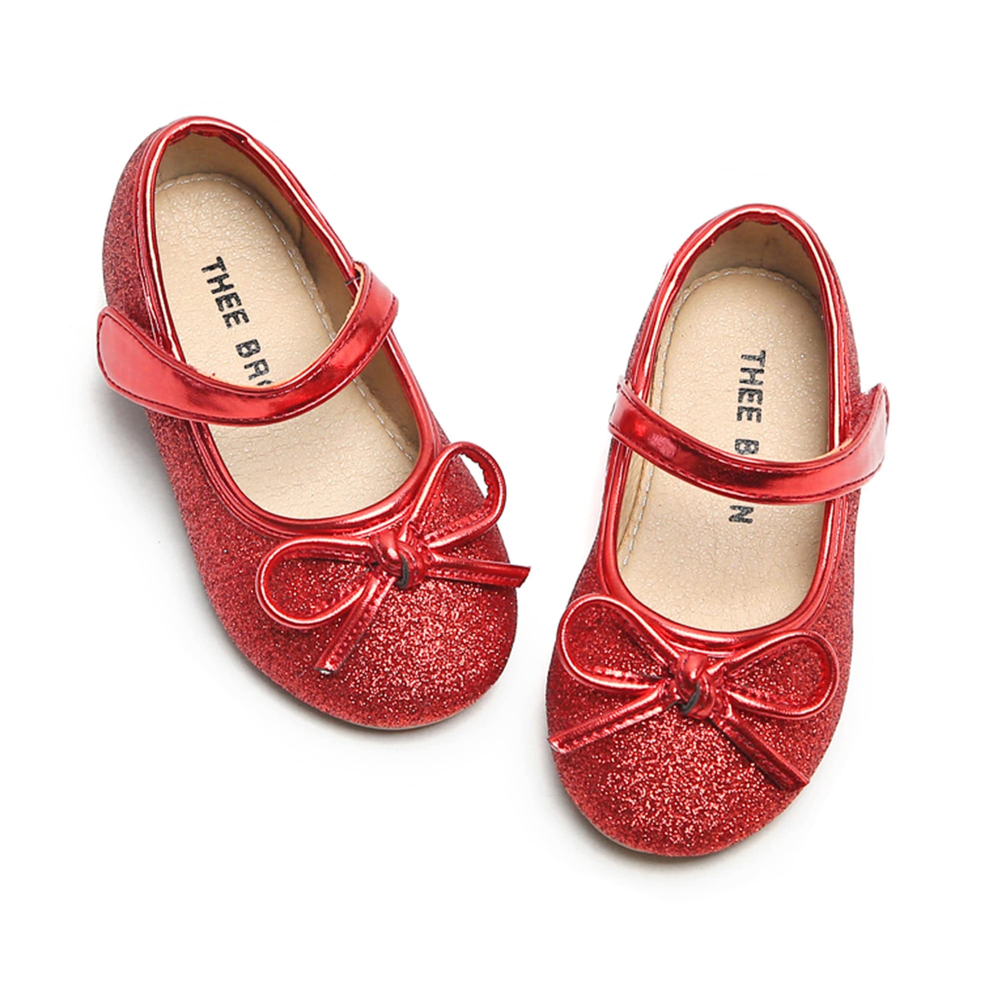 Girl's Ballet Mary Jane Flats - Toddler Dress Shoes for Dance & Parties