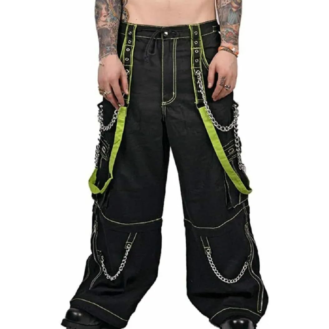 Gothic Biker Bondage Pants for Men - Punk Rock Cyber Skater Jeans & Emo Trousers | Alternative Fashion for Motorcycle Riding, Concerts & Streetwear