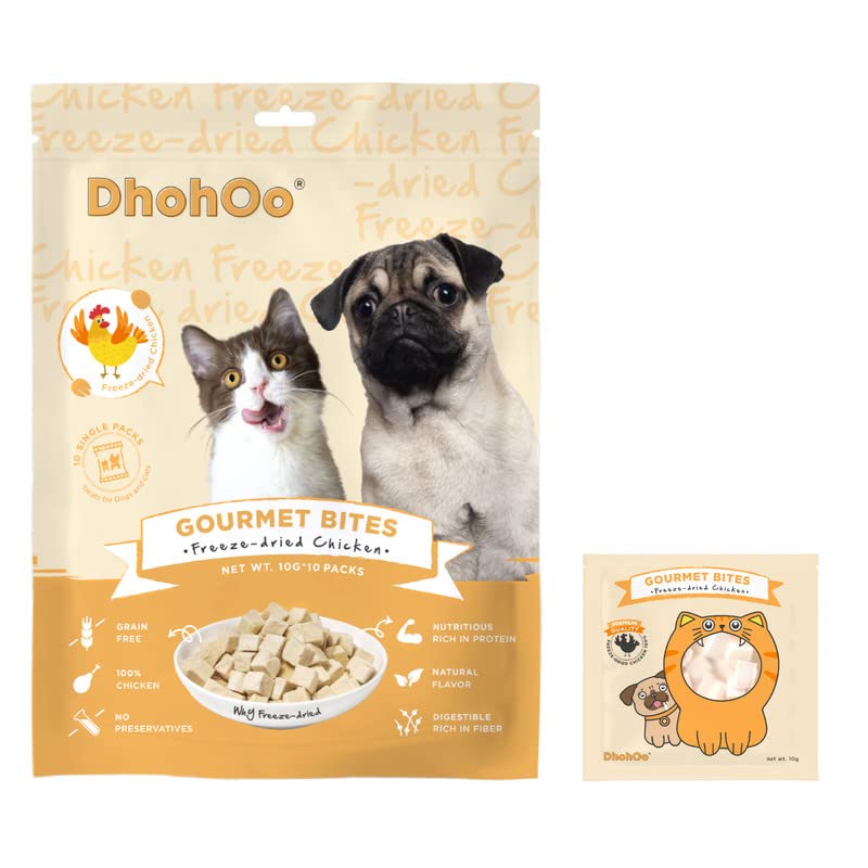 Freeze Dried Tuna and Chicken Pet Treats for Dogs and Cats - Natural, Grain Free, Gluten Free Protein Snacks - Rich in Fiber for Puppies & Kittens - 3.5oz (10 Pack) - Perfect for Training, Rewards and On-the-Go Treats