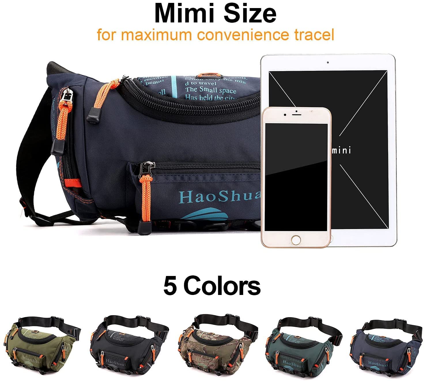 Waterproof Fanny Pack for Men & Women - Adjustable Waist Bag with Crossbody Strap for Hiking, Travel, Running, Cycling & Outdoor Activities - Lightweight Travel Hip Pouch for Camping, Mountaineering & Daily Use (Green)