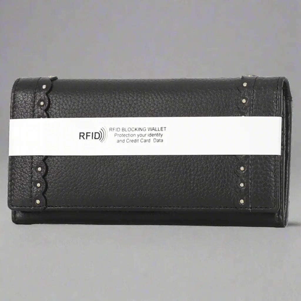 Stylish Genuine Leather Wallet with Studded Accent for Men - Perfect for Everyday Use, Travel & Gift Giving