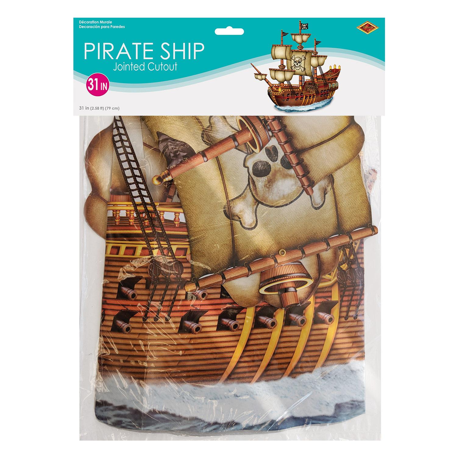 12 Pack Beistle Jointed Pirate Ship Party Decorations - Hanging Pirate Ship Cutouts for Halloween, Pirate Theme Parties & Nautical Decor - Perfect for Birthday, Classroom & Home Decorations