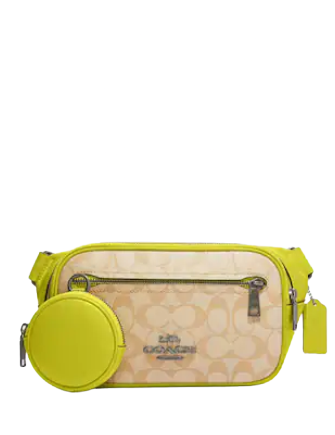 Coach Elias Belt Bag in Colorblock Signature Canvas - Stylish Crossbody Bag for Women, Perfect for Travel, Shopping & Everyday Use