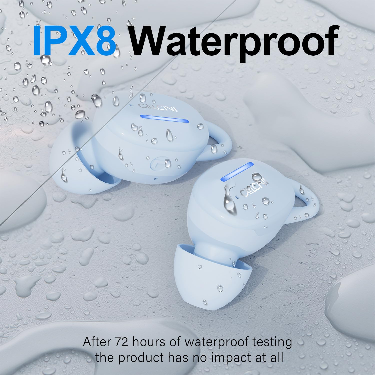 Wireless Bluetooth Earbuds IPX8 Waterproof, Touch Control in-Ear Headphones with Charging Case, TWS Earbuds for iPhone Samsung Android - Perfect for Workouts, Running, Gym & Daily Use - Deep Bass HD Sound & Built-in Mic
