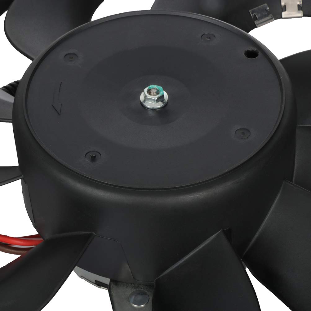 Universal Slim Push Pull A/C Condenser Fan Assembly 12V Mount Kit - Right Hand Passenger Side Cooling Fan (Part# 1J0959455A KFKGF) for 2007-2010 Volkswagen Golf & City - Perfect for AC System Repair & Summer Cooling Maintenance