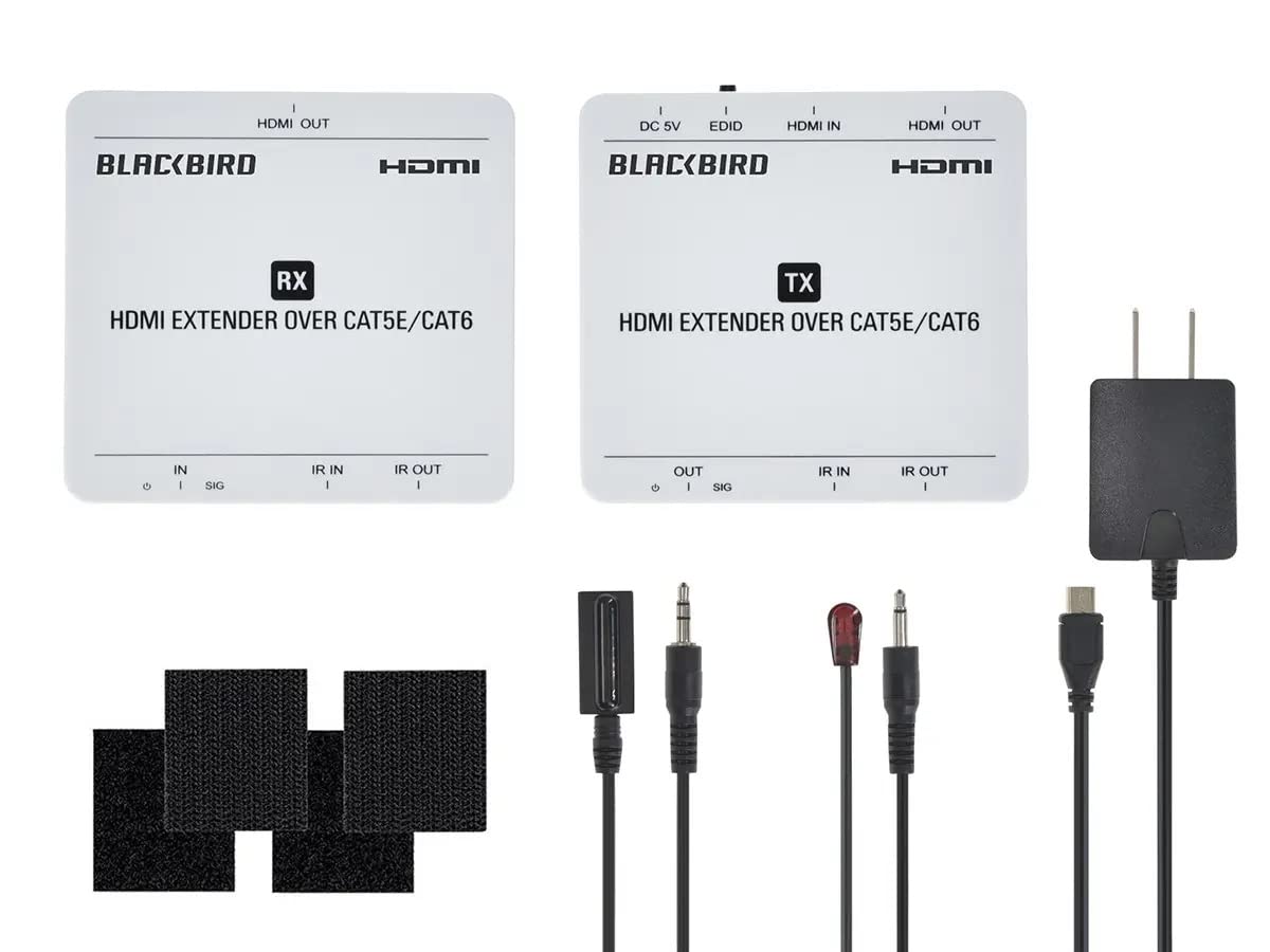 Monoprice 4K HDMI Extender Over Ethernet - CAT5e/6/7 Cable, 70m (229ft) Range with PoC Power Over Cable, HDMI Loop Out, Smart EDID, IR Bidirectional Passthrough - Blackbird PRO-Sumer Series - Perfect for Home Theater, Conference Rooms & Gaming Setups
