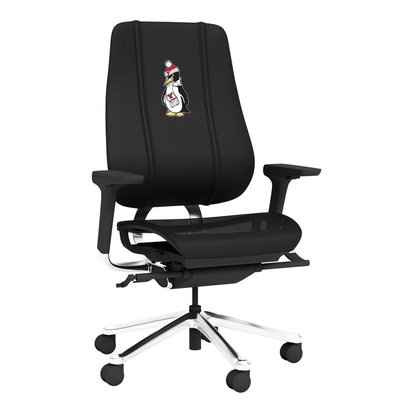 PhantomX Black Mesh Gaming Chair with Youngstown State Penguins Embroidered Logo - Ergonomic Office & Esports Chair for PC Gaming, Streaming, and Home Office Setup
