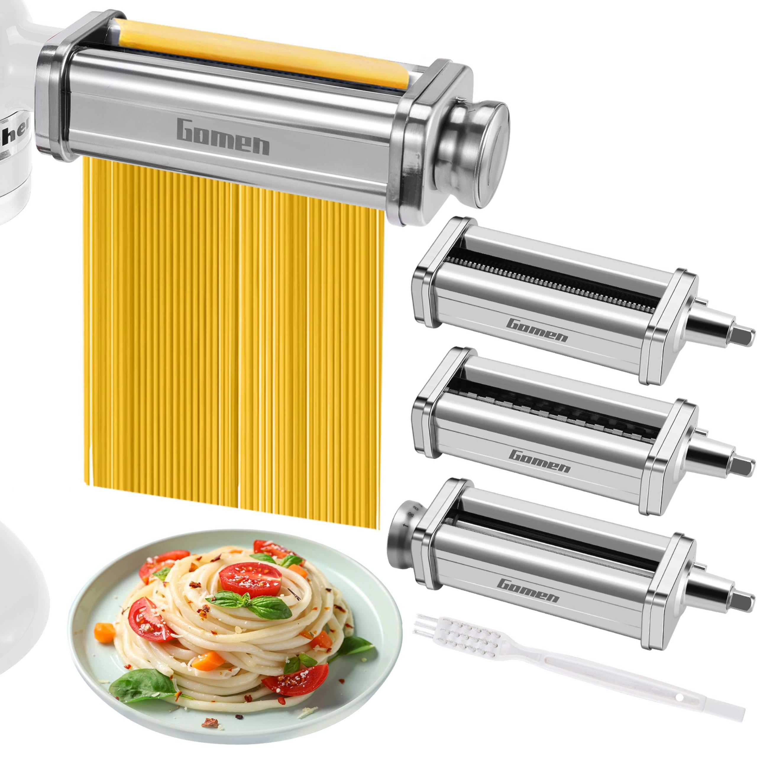 3-Piece Pasta Maker Attachment Set for KitchenAid Stand Mixer - Includes Pasta Roller, Spaghetti & Fettuccine Cutters | Homemade Fresh Pasta Accessories for Italian Cooking, Family Dinners & Restaurant-Style Meals