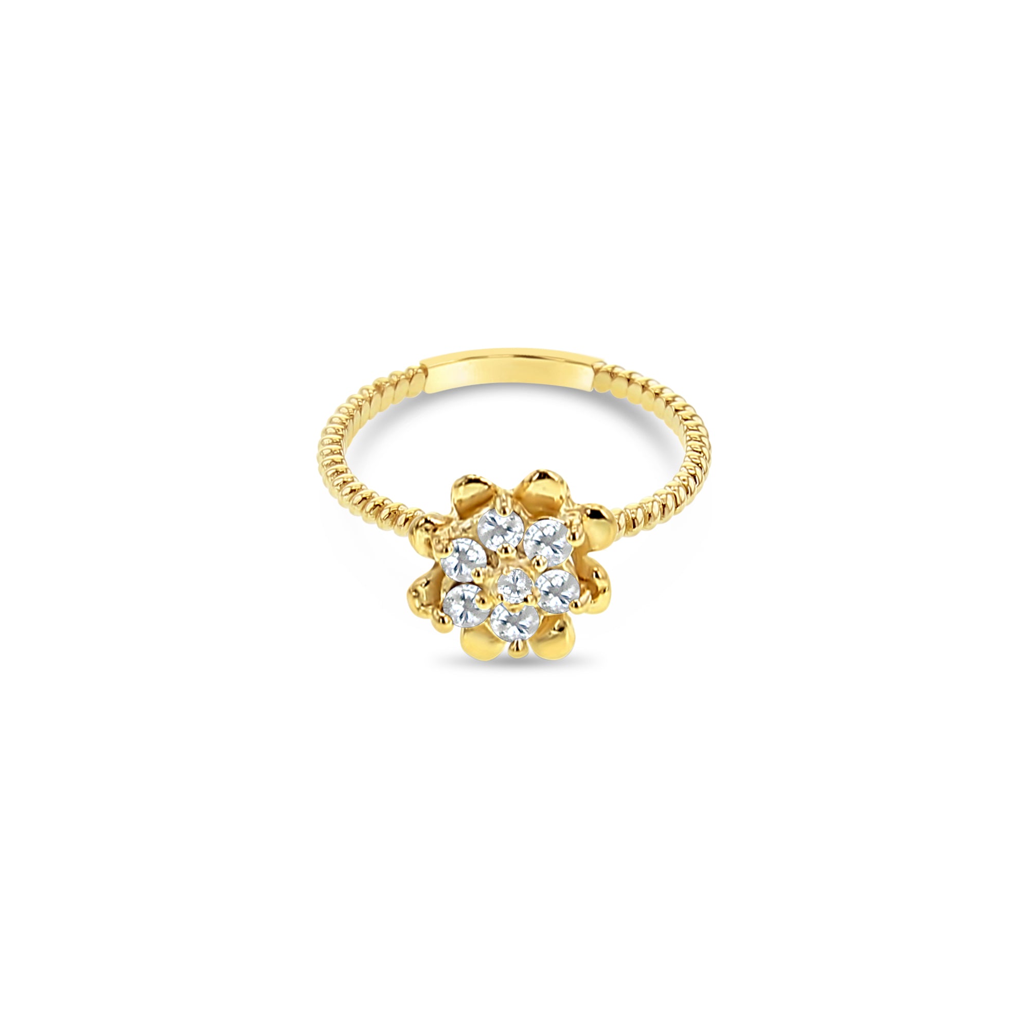 14K Yellow Gold Custom Gemstone Small Tulip Ring - Elegant Floral Jewelry for Women, Perfect for Weddings, Anniversaries & Everyday Wear