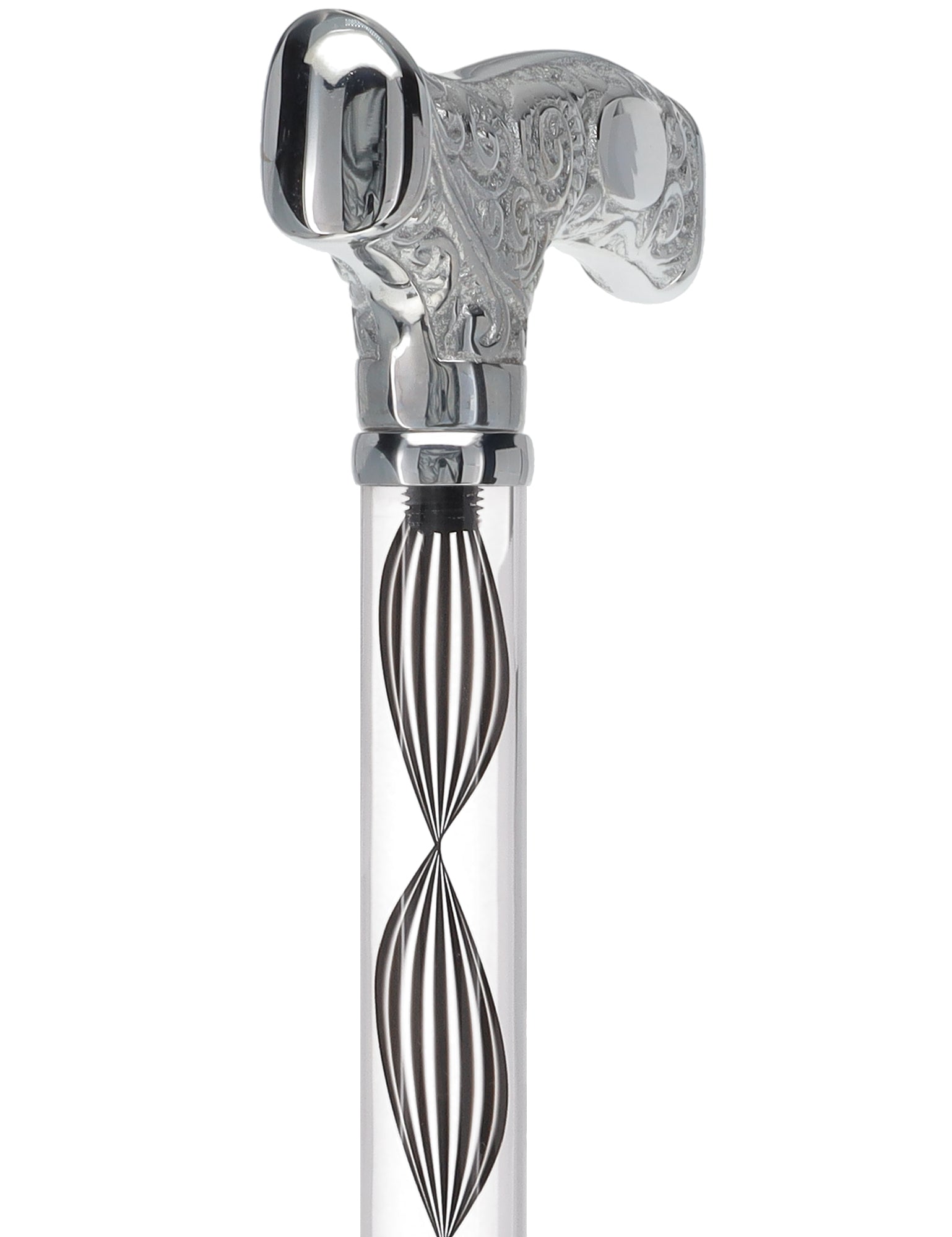 Premium Invisible Clear Shaft with Chrome Brass Tip - Adjustable Walking Cane for Seniors & Mobility Support - Ideal for Indoor/Outdoor Use, Travel & Daily Assistance