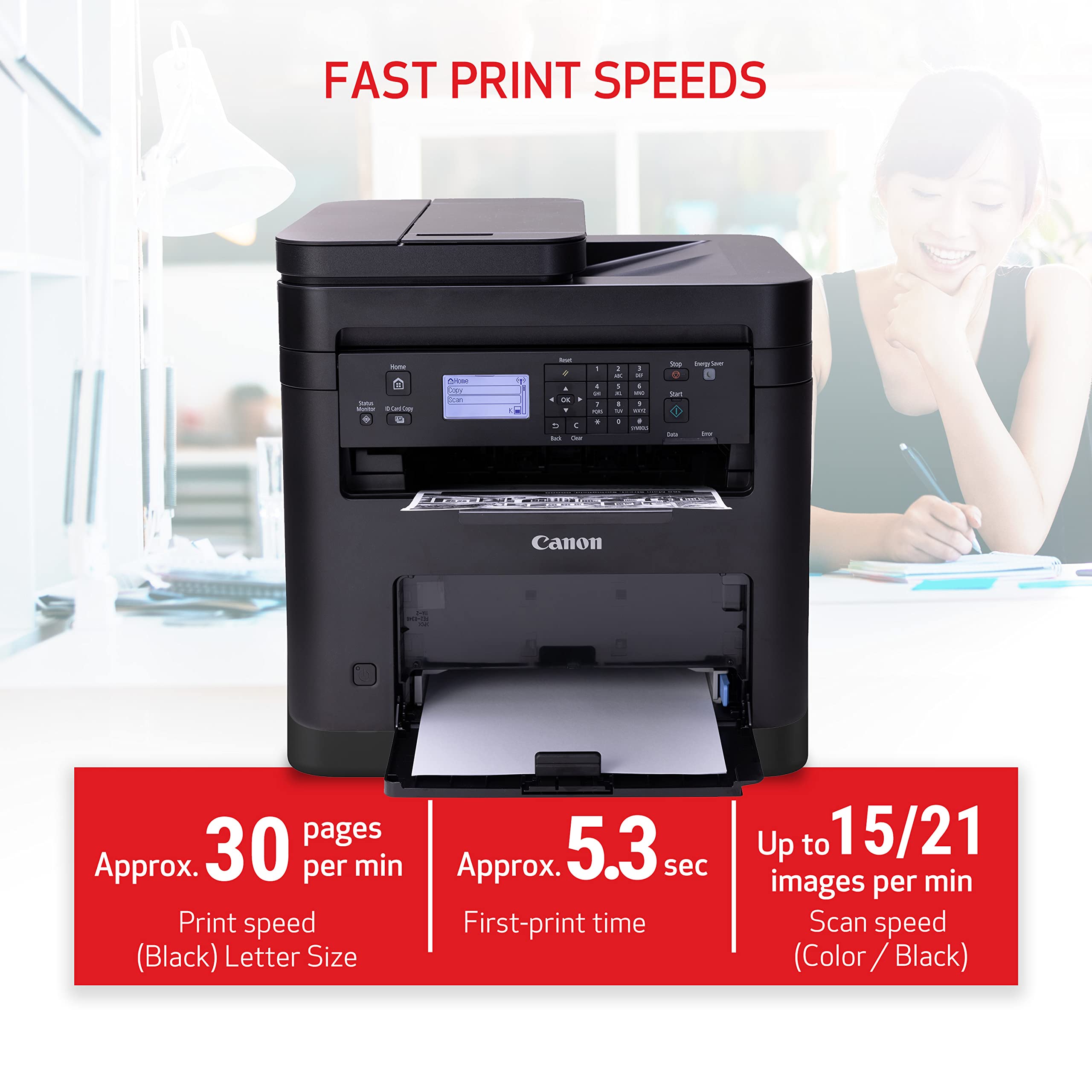 Canon imageCLASS MF273dw Wireless Monochrome Laser Printer - All-in-One Scanner, Copier, Fax with Auto Document Feeder | 30 PPM Fast Printing | 1-Year Warranty | Ideal for Home Office & Small Business Document Printing