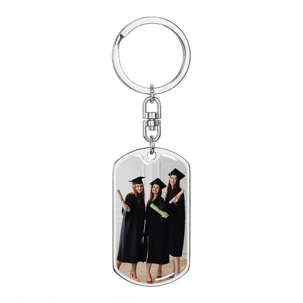 Personalized Graduation Keychain with Custom Photo & Name - Inspirational Gift for Graduates, Classmates & Friends - Perfect for Graduation Parties, School Events & Keepsake Memories