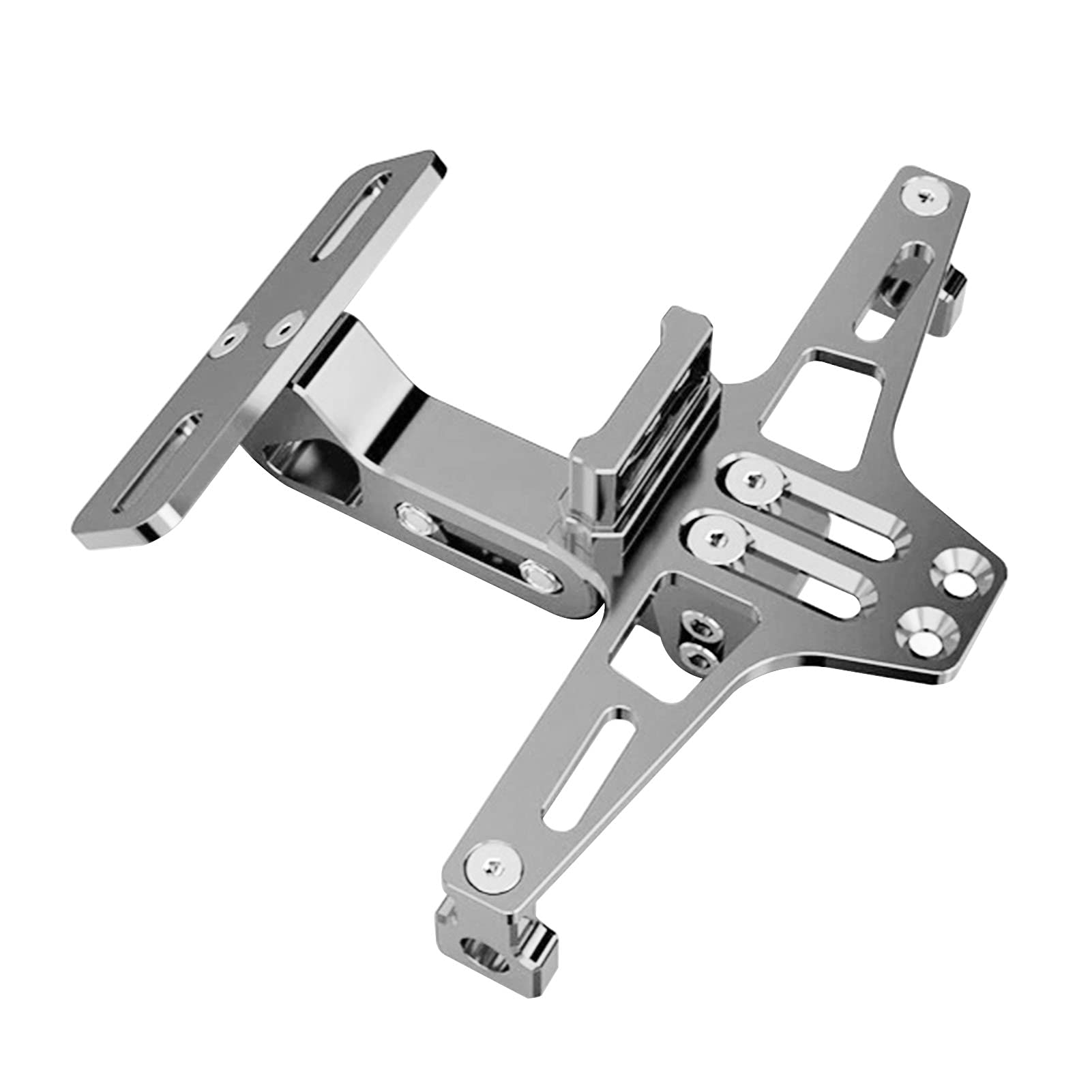 Universal Aluminum Alloy Motorcycle License Plate Bracket with LED Lights - Durable License Plate Holder for Harley, Honda, Yamaha & More - Perfect for Night Riding & Enhanced Visibility