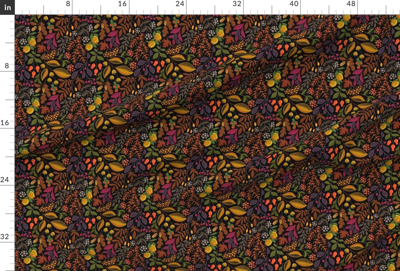 Autumn Fruits and Berries Printed Minky Fabric Fat Quarter - Soft Plush Fabric for Sewing Baby Blankets, Quilt Backing & DIY Crafts - Perfect for Nursery Decor, Seasonal Projects & Cozy Home Textiles