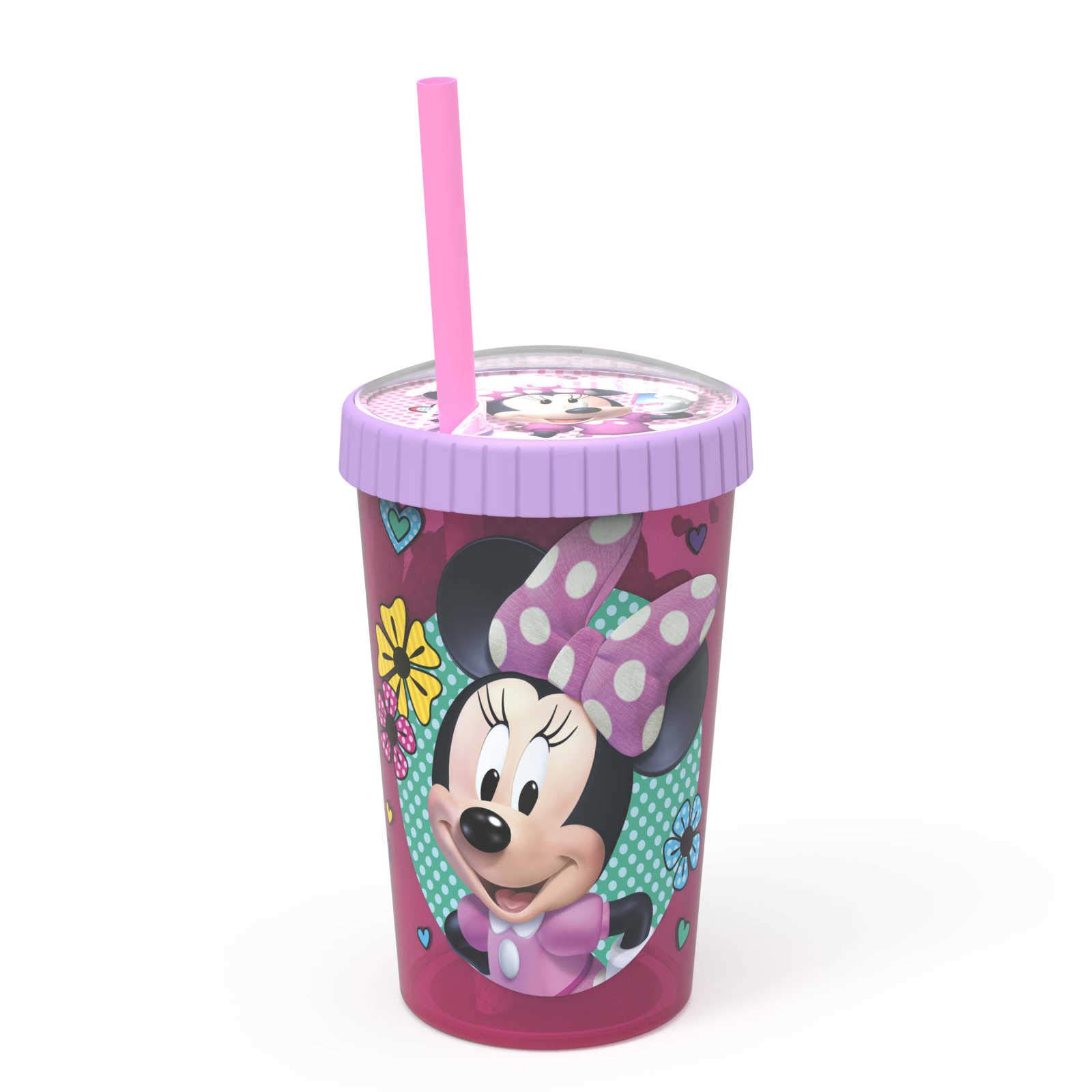 Disney Minnie Mouse Plastic Tumbler Cup - 16oz BPA-Free Drinkware for Kids & Adults - Perfect for Home, School, Office & Outdoor Activities