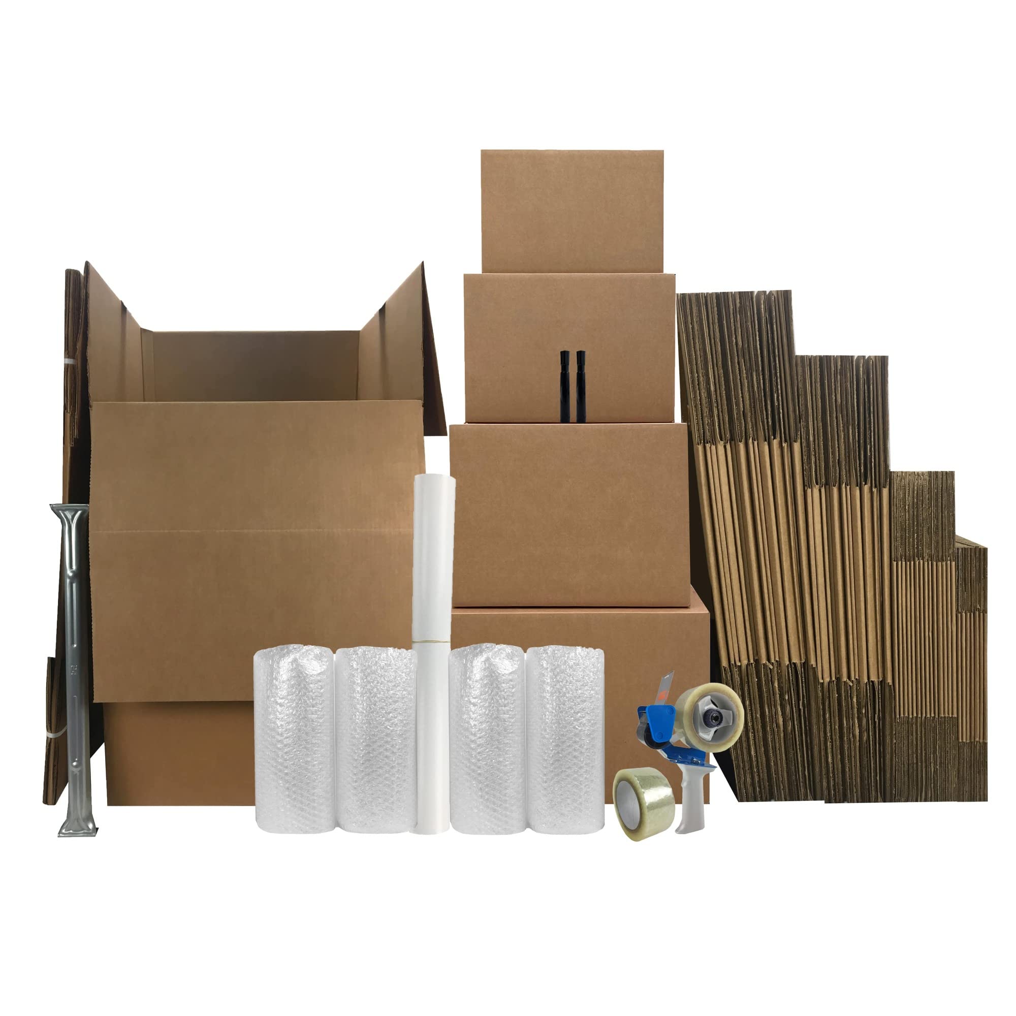 uBoxes 4 Room Wardrobe Kit - 48 Packing Boxes & Moving Supplies for Home Organization, Storage & Closet Decluttering | Perfect for Moving House, Apartment Packing & Seasonal Storage