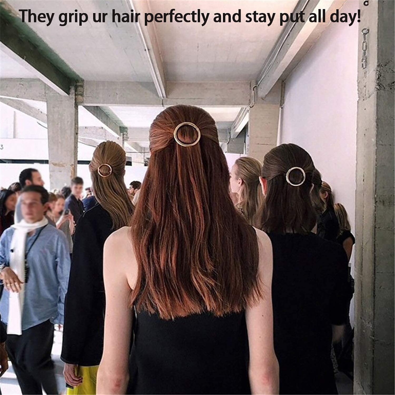 SONPAL 4pc Korean Hair Clips for Women - Moon, Triangle, Circle & Butterfly Hair Barrettes for Girls, Thick Hair Styling Accessories | Perfect for School, Work, Parties & Everyday Wear