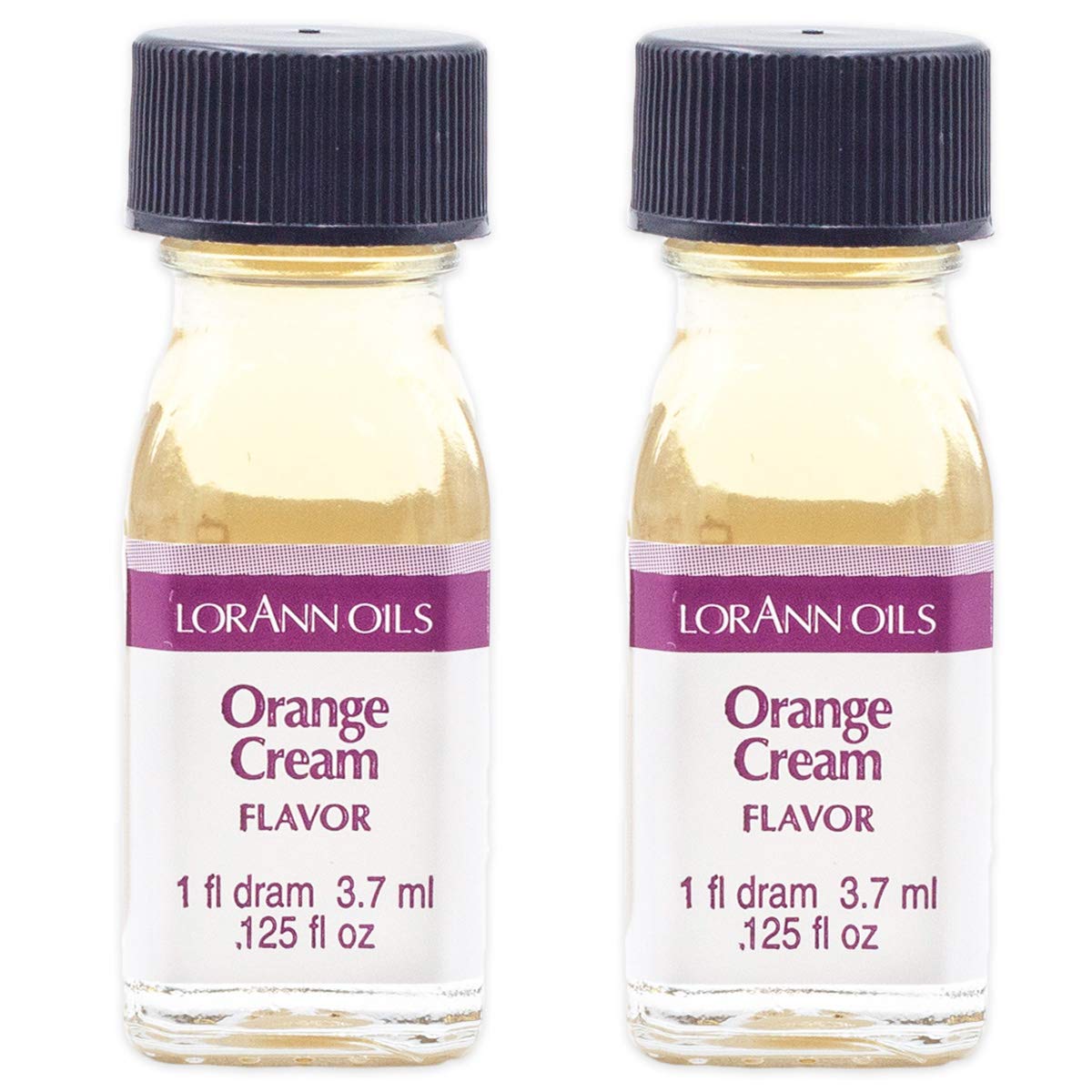 LorAnn Oils Super Strength Flavoring - Orange Cream (Pack of 2, 0.125 fl oz) - 4X Stronger Than Extracts for Candy Making, Baking, Hard Candy & DIY Flavor Oils - Perfect for Desserts, Ice Cream & Beverages