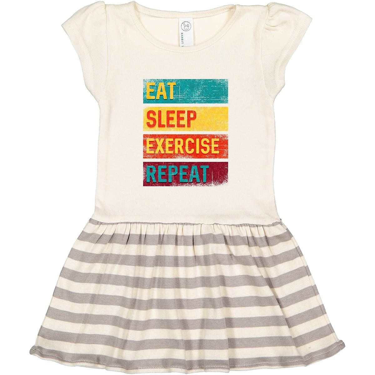 Inktastic Fitness Eat Sleep Exercise Repeat Athlete Gift Toddler Dress - Cute Workout Outfit for Active Kids & Toddler Athlete Apparel