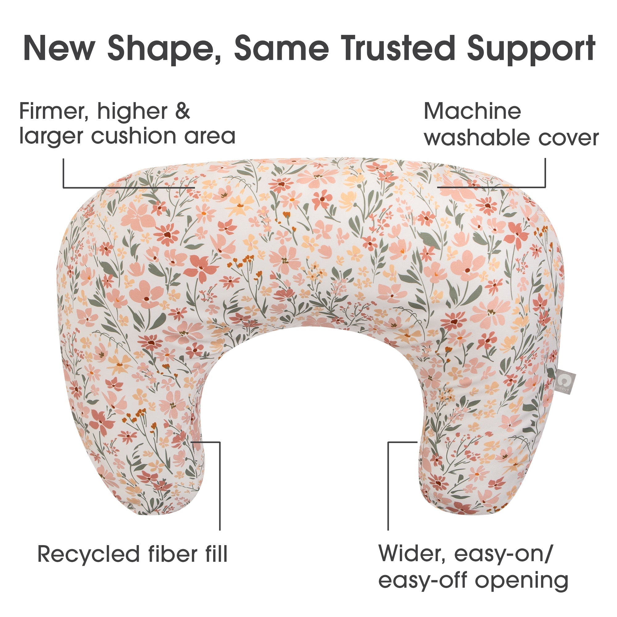 Boppy Original Nursing Pillow for Breastfeeding Support - Comfortable & Ergonomic Baby Feeding Cushion for New Moms - Perfect for Nursing, Bottle Feeding & Tummy Time