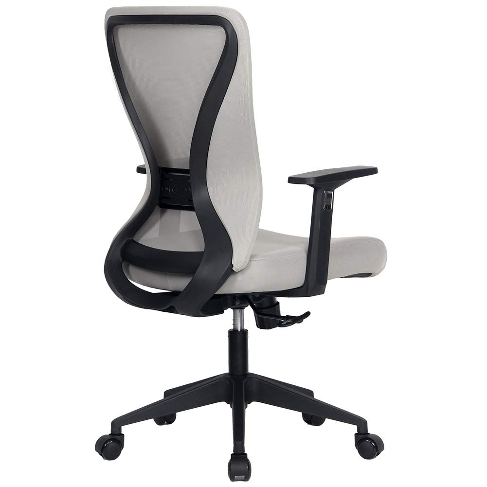 Modern Xelo Solo Mid-Back Ergonomic Office Chair - Adjustable Height Swivel Task Chair with Lumbar Support for Home & Office (Black/Gray) - Perfect for Long Work Hours, Gaming & Remote Work