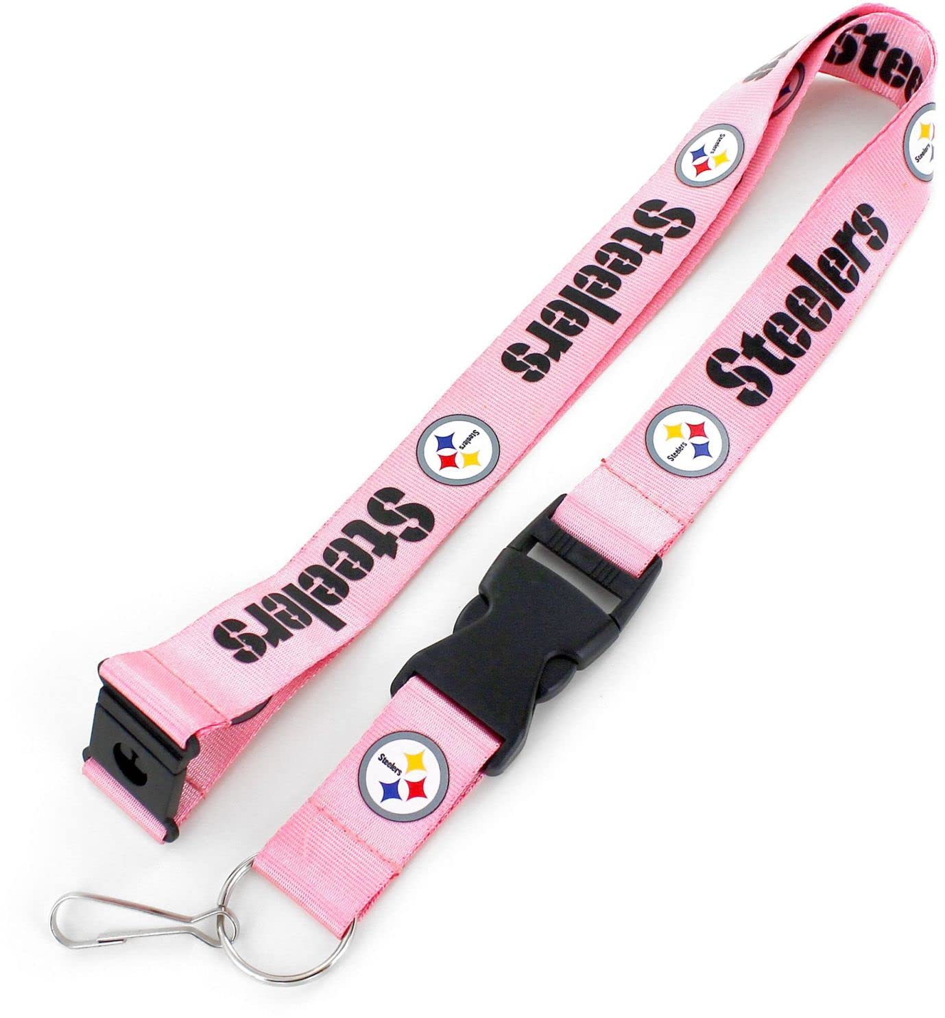 NFL Women's Team Logo Keychain ID Holder Clip Lanyard - Pink | Perfect for NFL Fans, Game Day Accessories, Sports Enthusiasts & School/Office Badge Holders