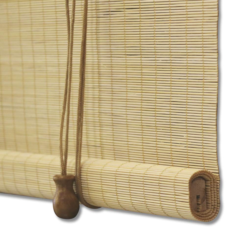 Cordless Bamboo Roman Shades - Light Filtering & Room Darkening Window Blinds with 6