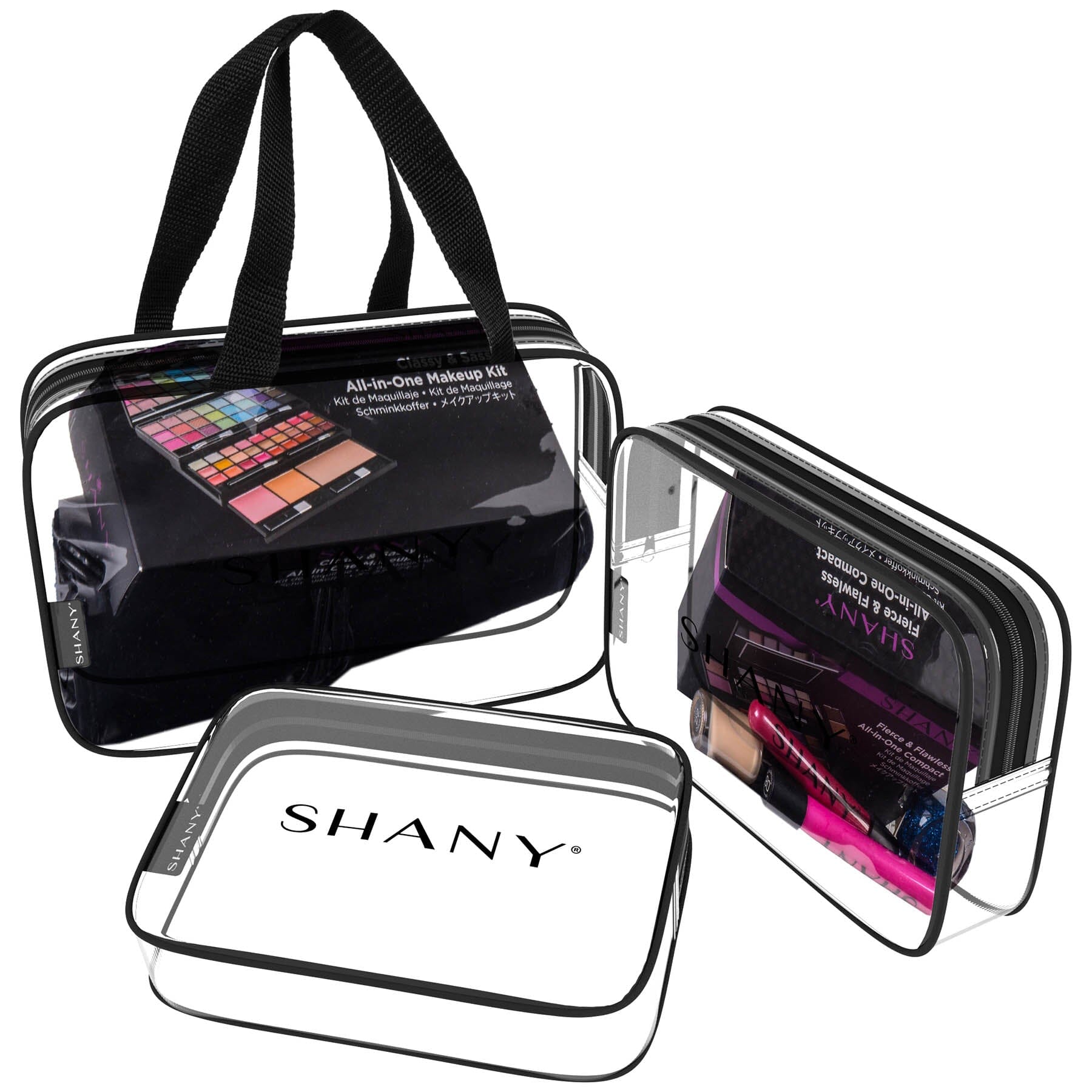 3-Piece Clear Toiletry & Makeup Travel Bag Set - TSA Approved for Carry-On Luggage - Perfect for Air Travel, Gym, and Weekend Getaways