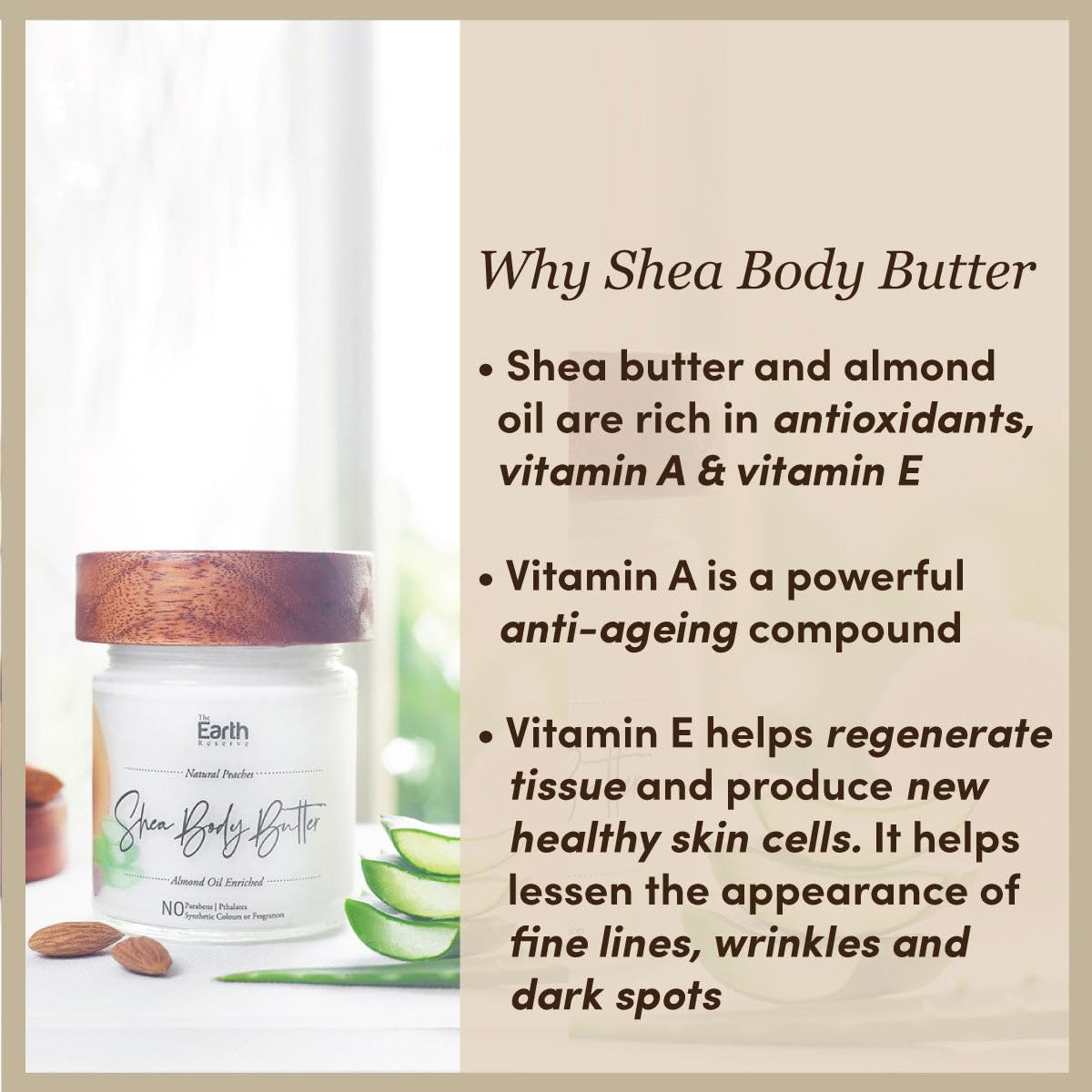 Organic Shea Body Butter by The Earth Reserve - Deep Moisturizing & Nourishing for Dry Skin | Perfect for Daily Hydration, Post-Shower Care & Spa Nights