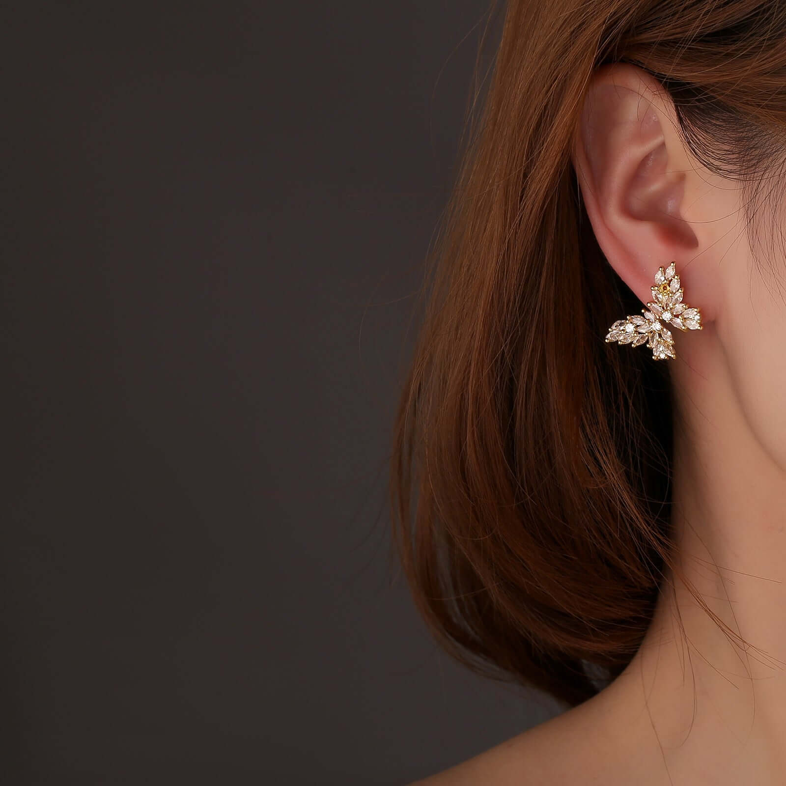 Sparkly No-Piercing Butterfly Ear Cuff Angel Wings Stud - Hypoallergenic Fashion Jewelry for Women & Teens | Perfect for Parties, Weddings & Everyday Wear (Style A8321)