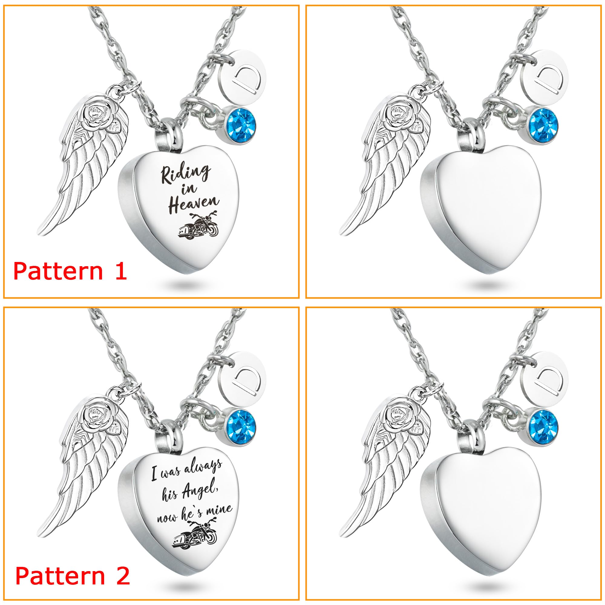 Motorcycle Urn Necklace for Ashes - Rider Memorial Jewelry for Bikers