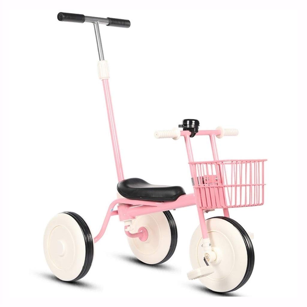 **Pink Baby Stroller Tricycle for Kids 1-6 Years Old - Adjustable Comfort Seat, 5 Color Options - Perfect for Outdoor Walks, Park Rides & Family Outings**