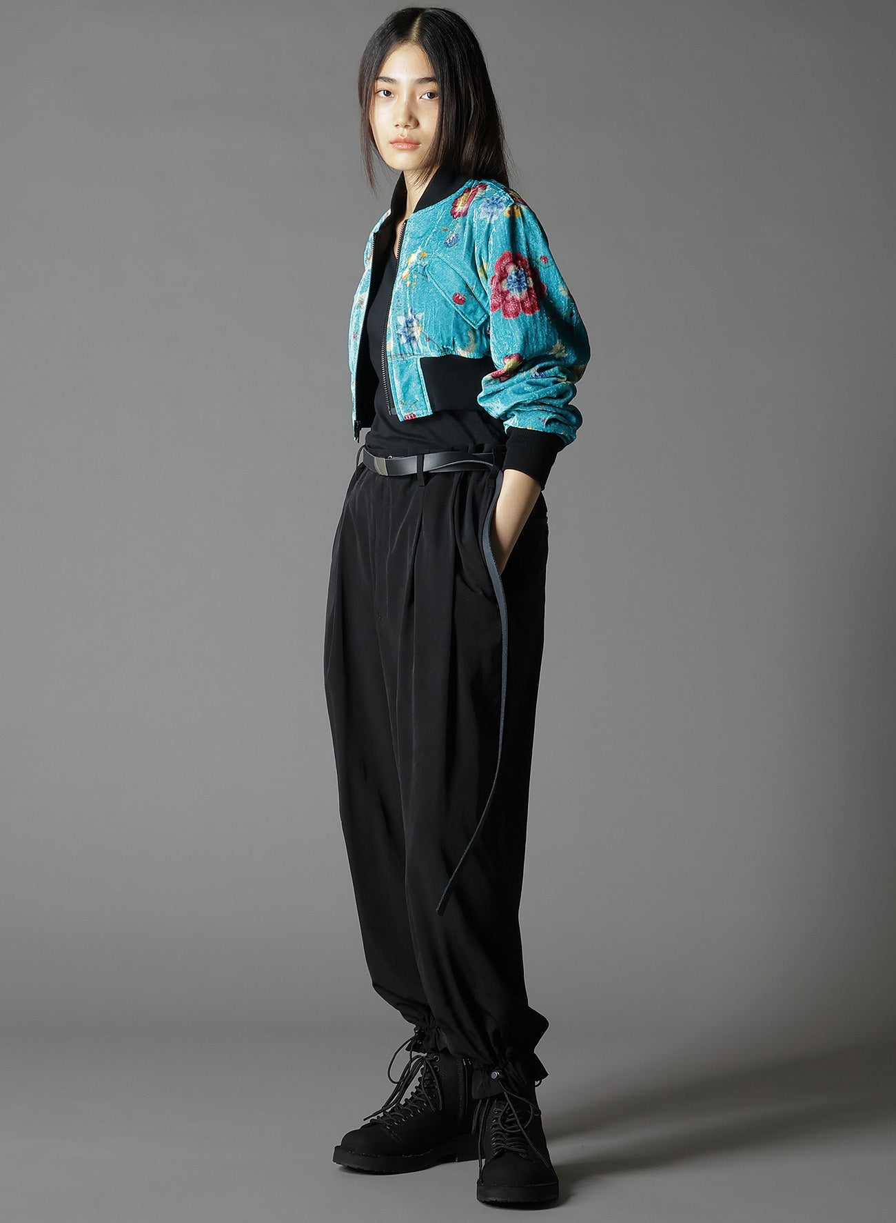 CREPE DE CHINE 2 TUCK HEM DRAWCORD PT - Elegant Flowy Women's Blouse with Adjustable Drawstring for Casual & Office Wear