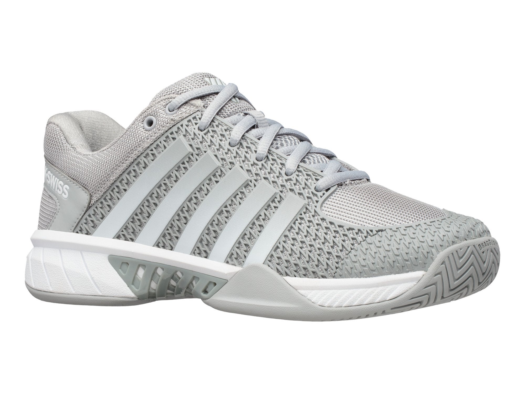 K Swiss Express Light Women's Pickleball Shoes - Breathable Tennis Shoes for Women with Cushioned Support | Grey & White | Perfect for Pickleball, Tennis & Court Sports