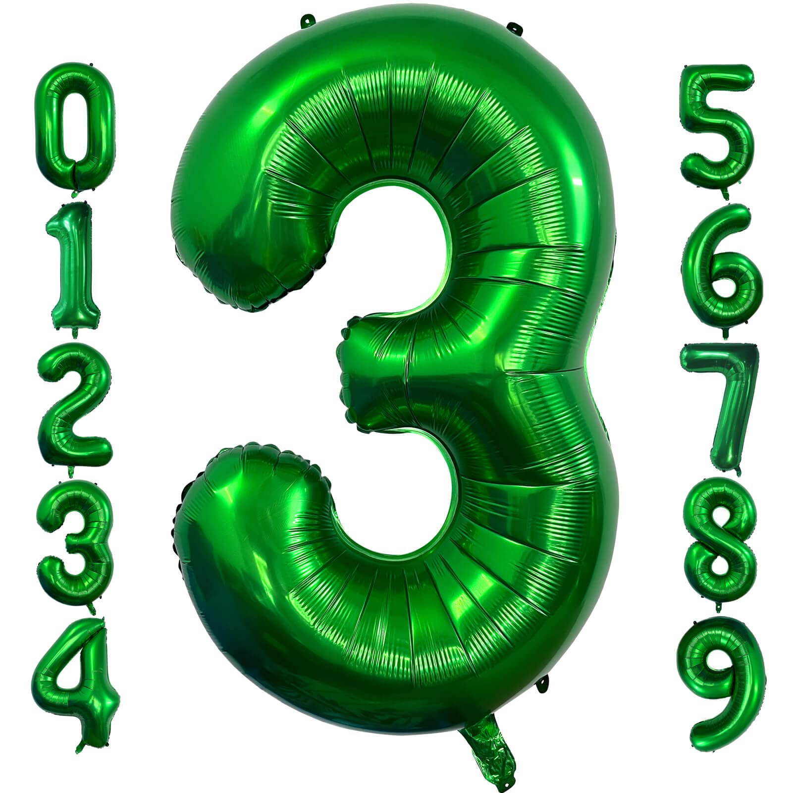 40 Inch Dark Green Number 3 Mylar Foil Balloon - Large Jumbo Helium Balloon for Birthday Party Decorations, Graduation, Anniversary & Baby Shower - Perfect for Photo Backdrops & Celebration Events
