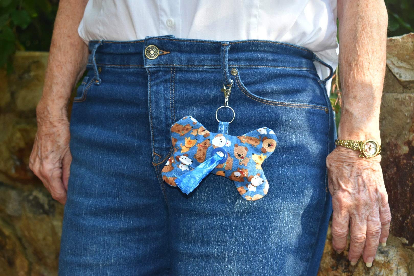 Blue Bone-Shaped Dog Poop Bag Dispenser with Adjustable Clip - Portable Waste Bag Holder for Walking, Hiking & Outdoor Potty Training | Durable Pet Accessory for Leashes, Belts & Backpacks