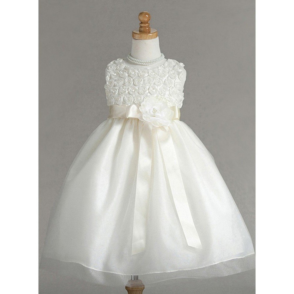 Ivory Floral Tulle Easter Flower Girl Dress for Kids - Size 3T | Perfect for Weddings, Easter Celebrations & Special Occasions