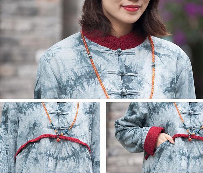 Stylish Ethnic Print Cotton Winter Coat for Women - Warm Casual Outerwear Jacket for Cold Weather, Travel & Daily Wear
