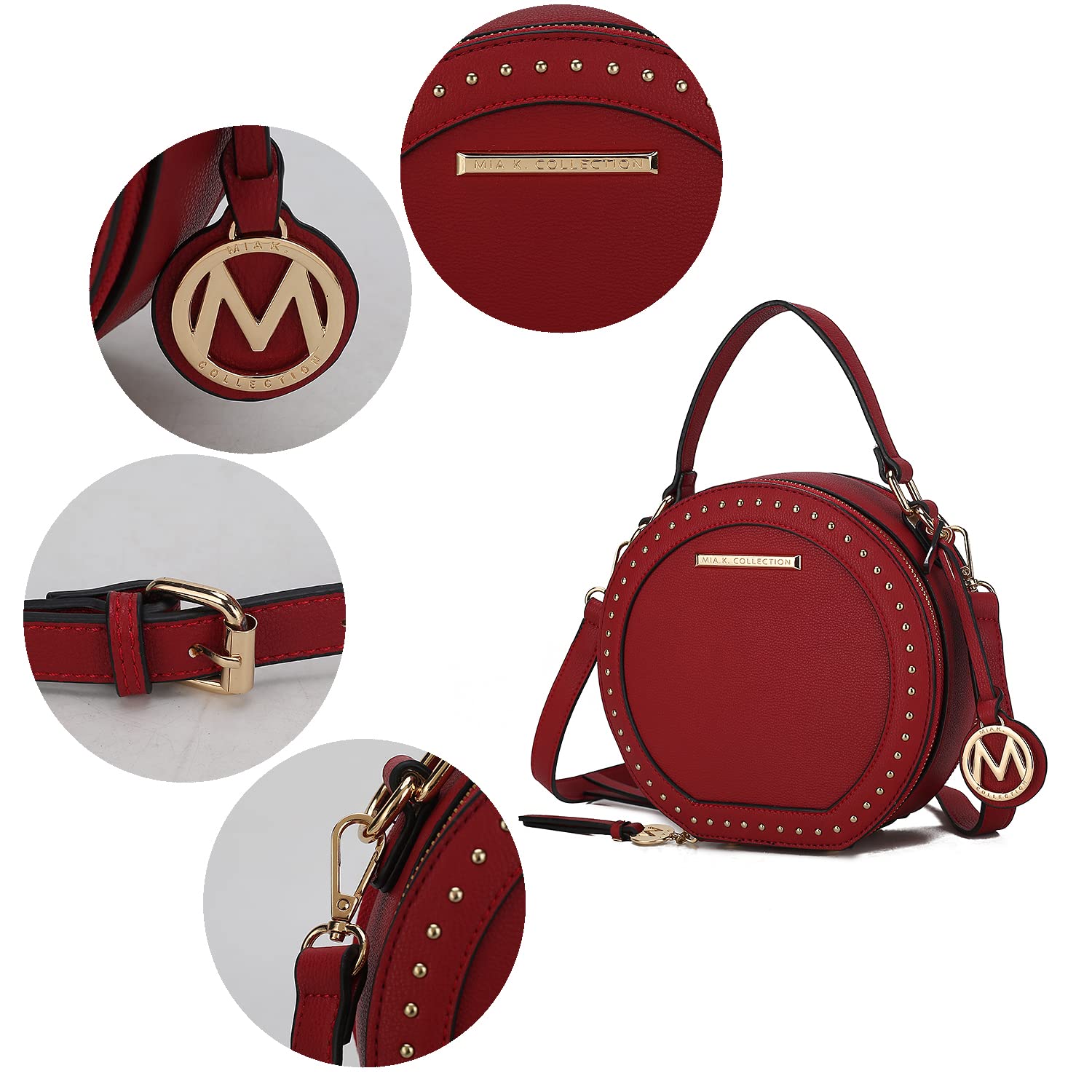 MKF Collection Vegan Leather Round Crossbody Bag for Women - Stylish Circle Shoulder Purse by Mia K | Perfect for Casual Outings, Date Nights & Travel Accessories