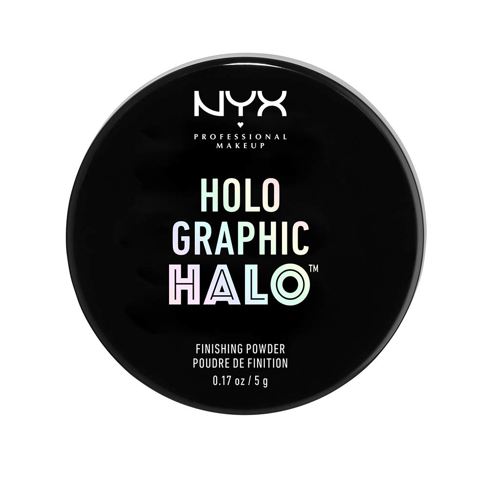 NYX PROFESSIONAL MAKEUP Holographic Halo Finishing Powder - Mermazing Shimmer Highlighter, 0.17 oz | Vegan & Cruelty-Free Face Powder for Glowing Makeup | Perfect for Parties, Photos & Night Out Looks