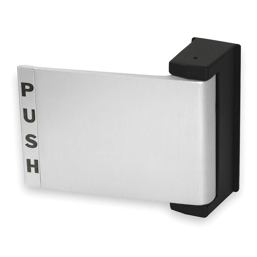 Push/Pull Deadlatch Paddle in Satin Aluminum - Durable Door Hardware for Commercial & Residential Use