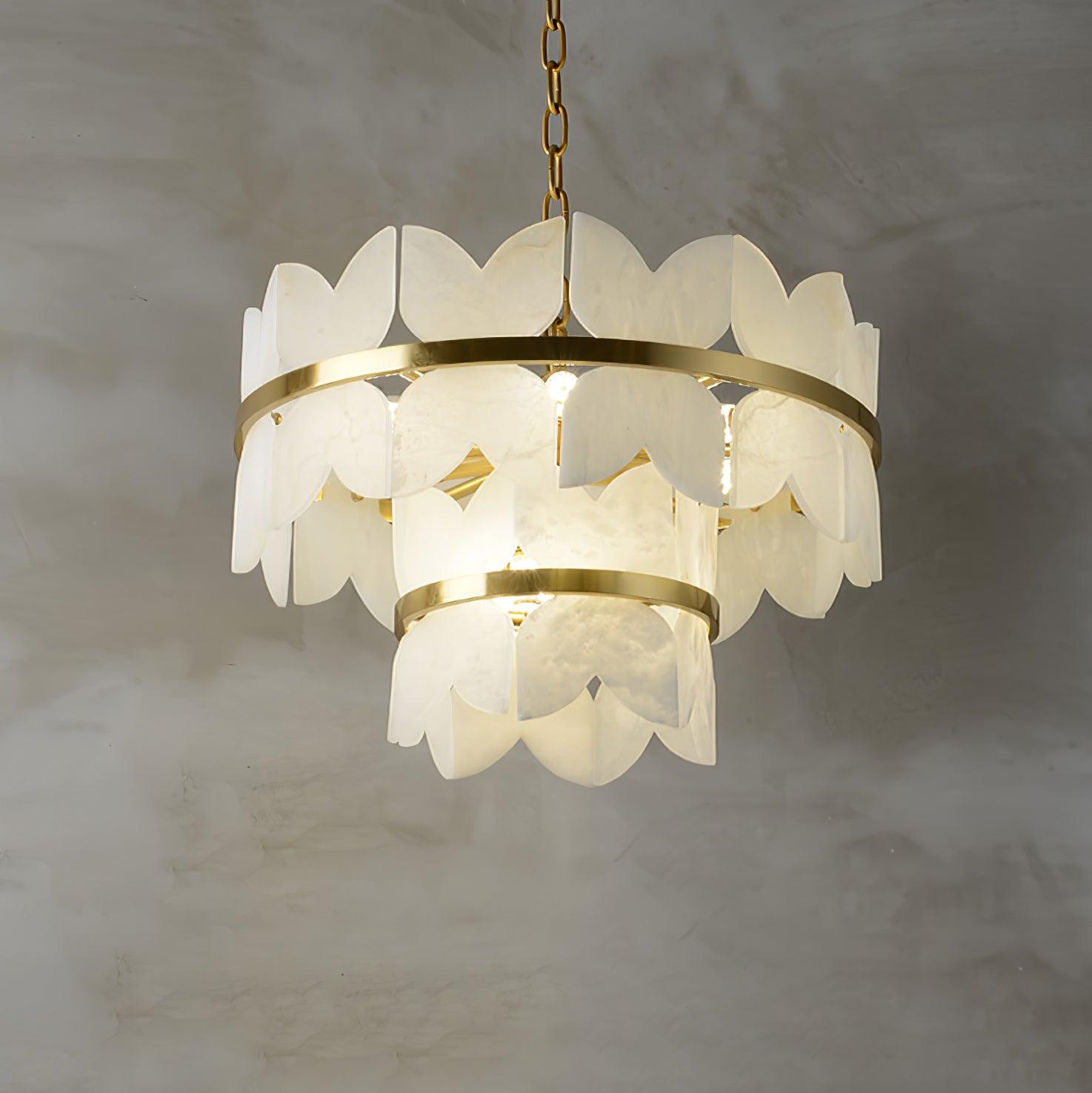 Alabaster Cloudscape Chandelier - Modern Crystal Ceiling Light Fixture for Dining Room, Living Room & Bedroom | Elegant Home Decor Lighting