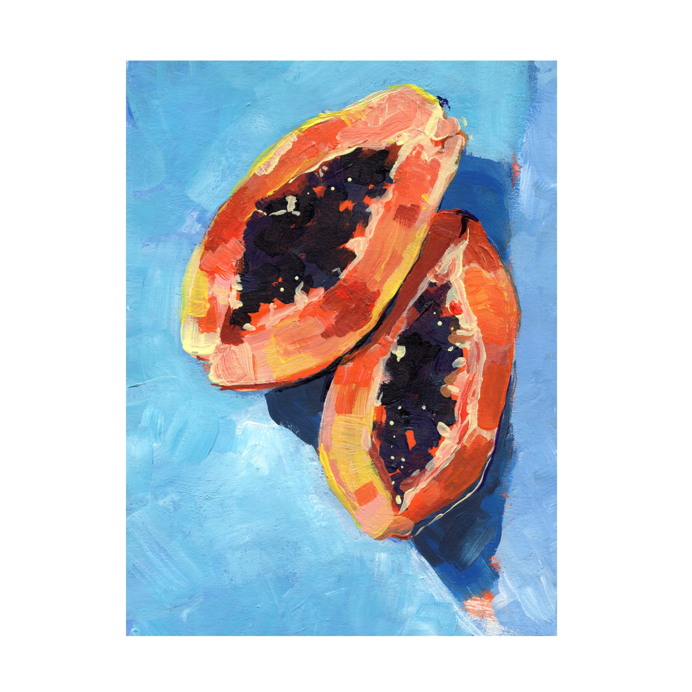 Jennifer Paxton Parker 'Bold Papaya I' Canvas Wall Art Print - Modern Tropical Home Decor for Living Room, Bedroom & Office